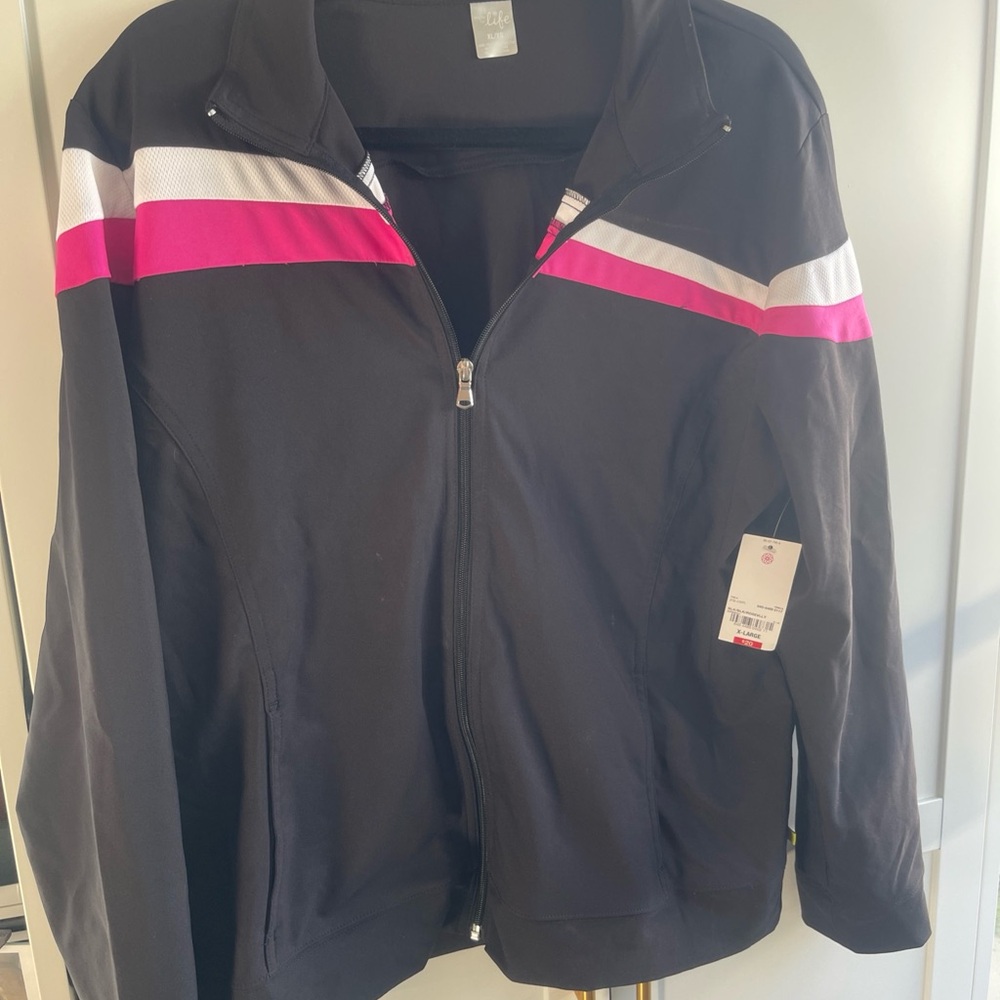 Made for Life Black Jacket with Pink and White Accents -size XL